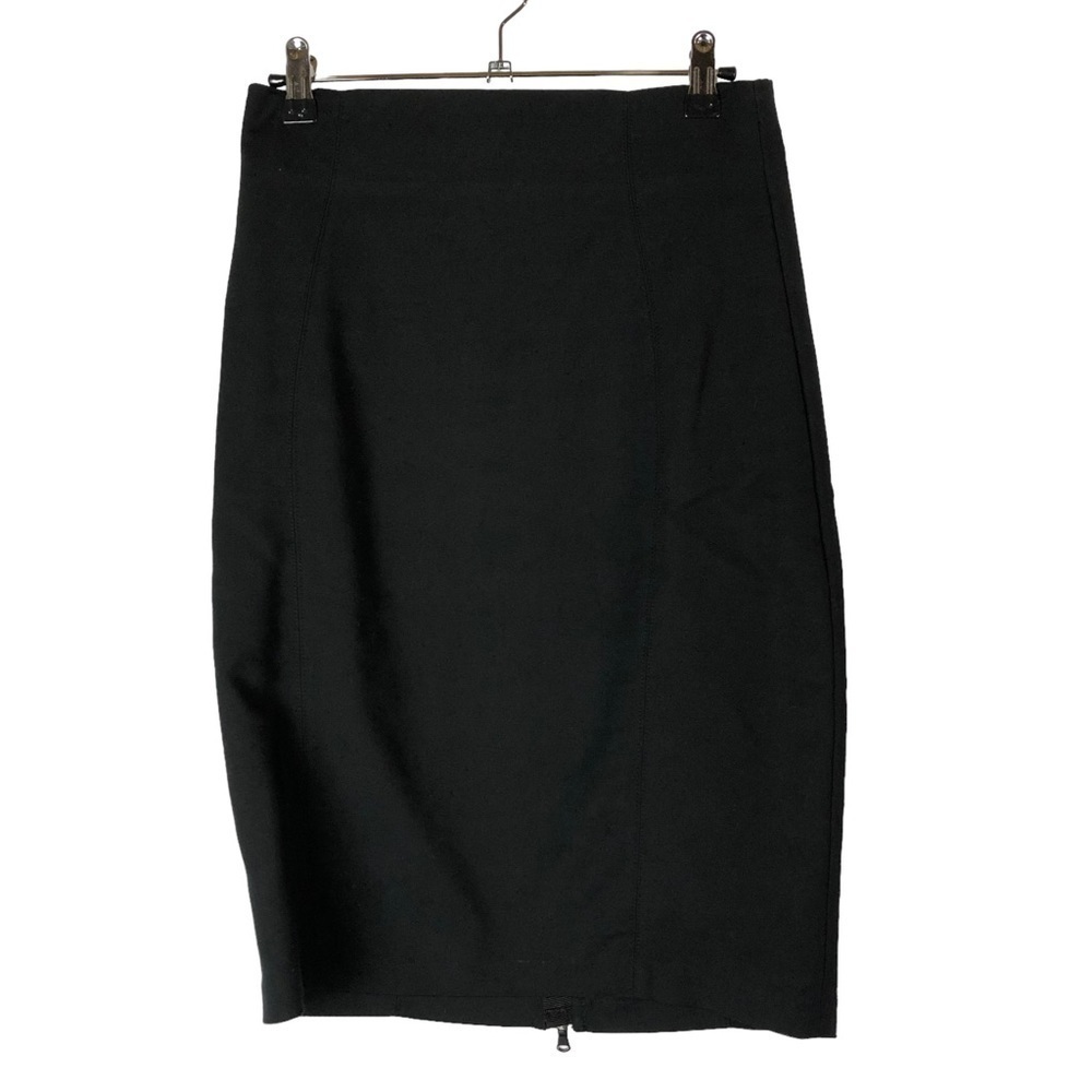 Zara Black Full Exposed Zip Pencil Skirt M‎